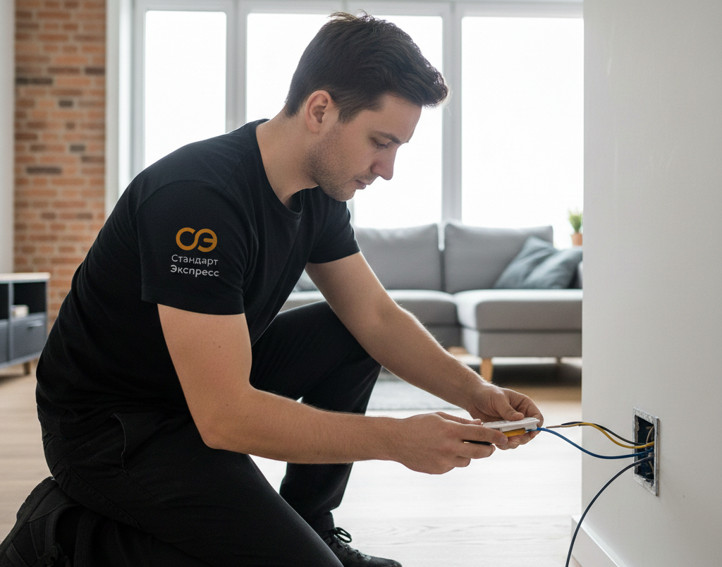 Установка розеток  в Новосокольниках 